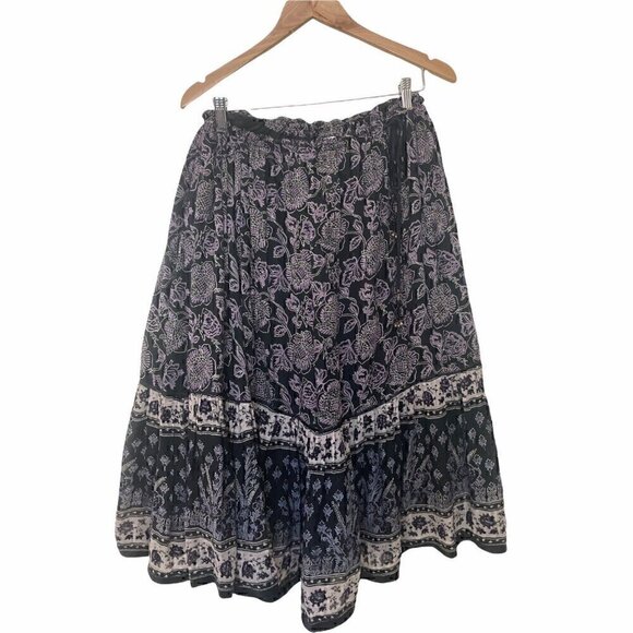 Vintage 70s Spell Oristy India Gypsy Boho Batik Skirt - Picture 3 of 7
